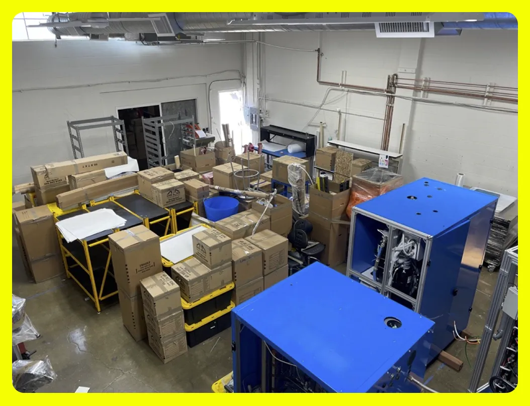 Fourier's old lab, packed up and ready for the move